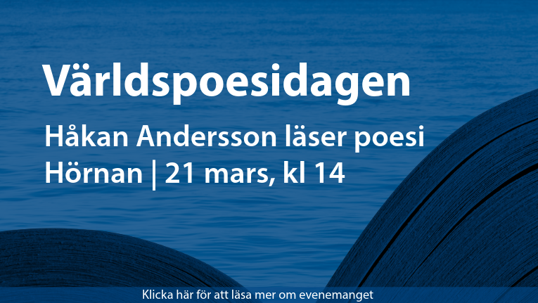 H&aring;kan Andersson l&auml;ser poesi under V&auml;rldspoesidagen 21mars